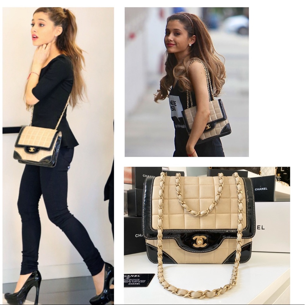 ❤️Sale❤️Chanel vintage beige/black shoulder bag